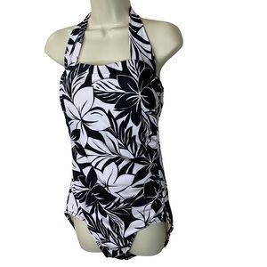 Maxine of Hollywood Women’s Black and White Tropical One Piece Swimsuit